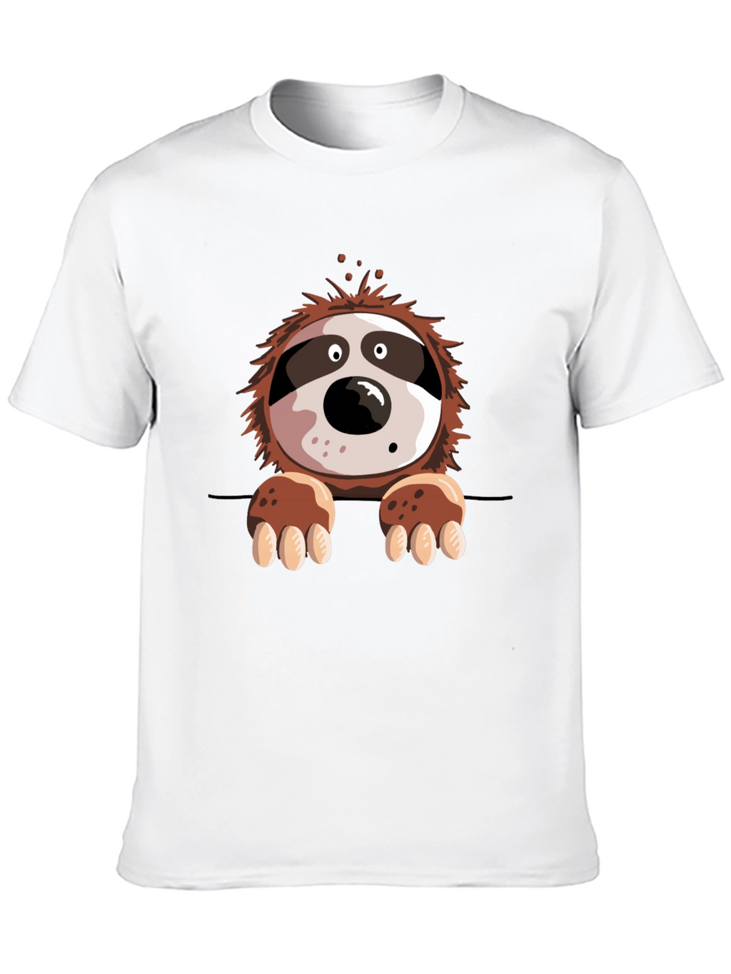 Sloth Graphic Print Mens Black T-Shirt