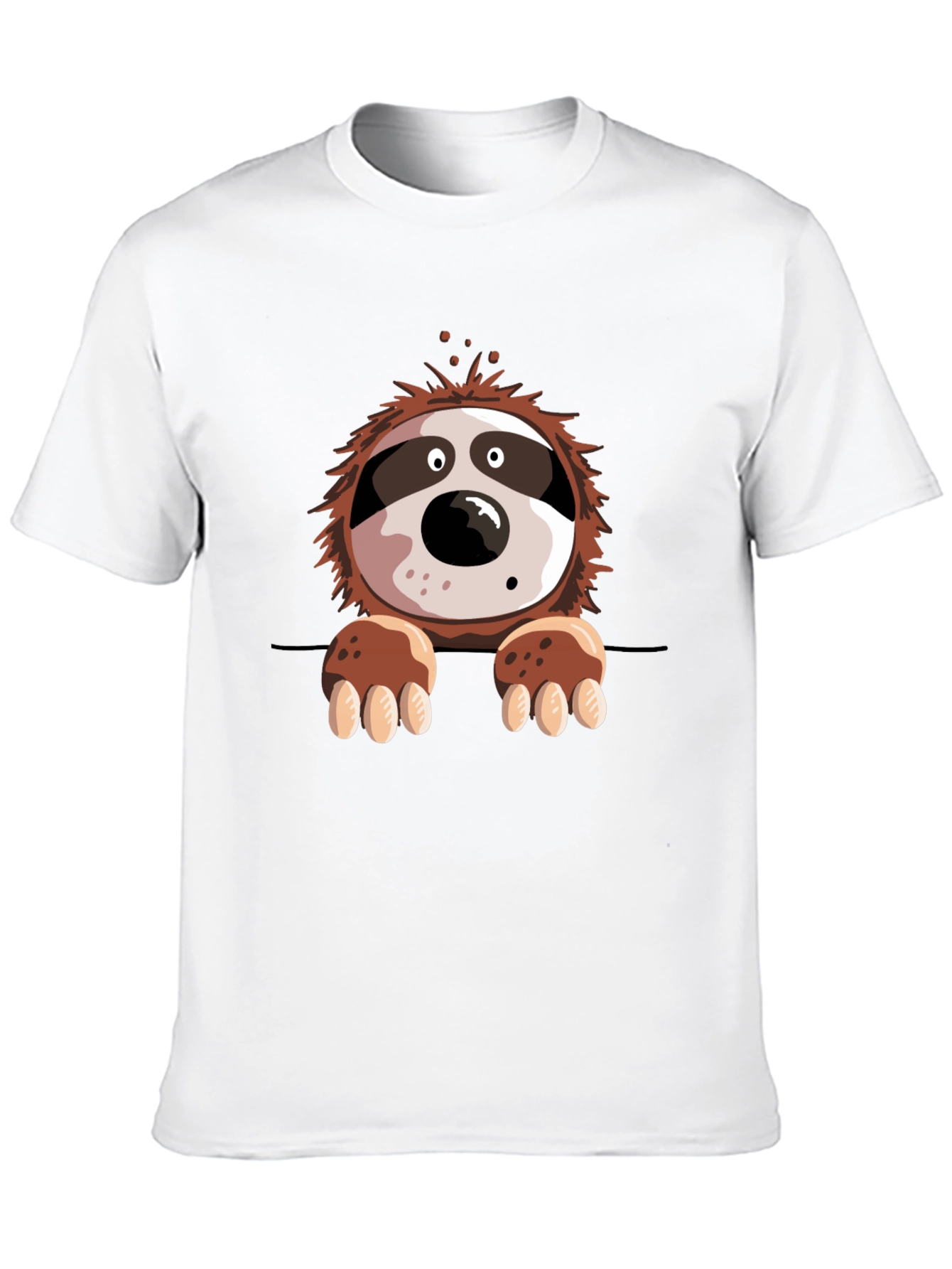 Sloth Graphic Print Mens Black T-Shirt