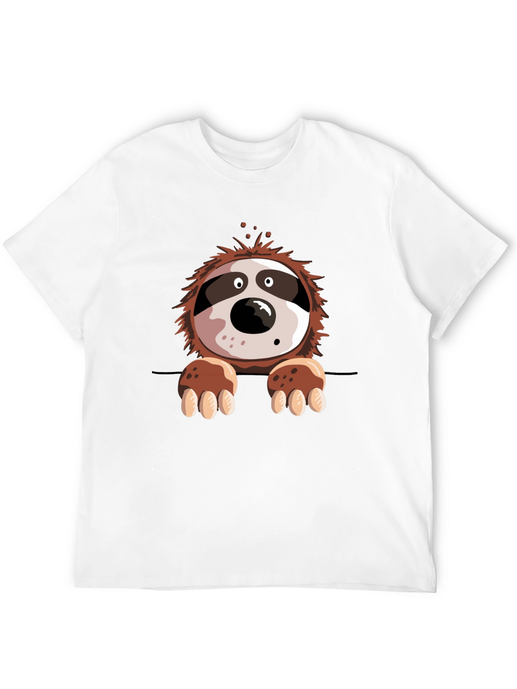 Sloth Graphic Print Mens Black T-Shirt