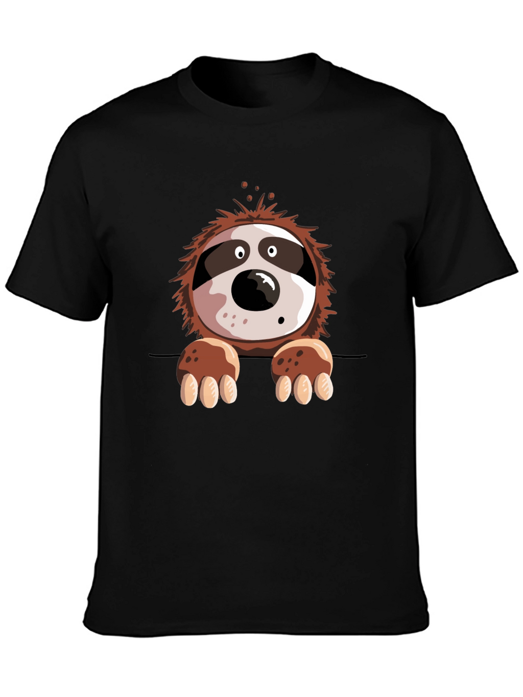 Sloth Graphic Print Mens Black T-Shirt