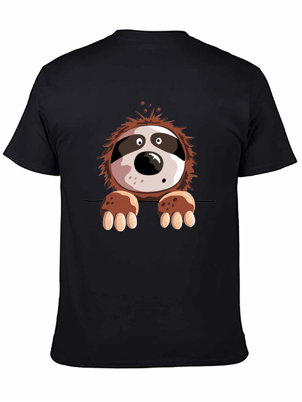 Sloth Graphic Print Mens Black T-Shirt