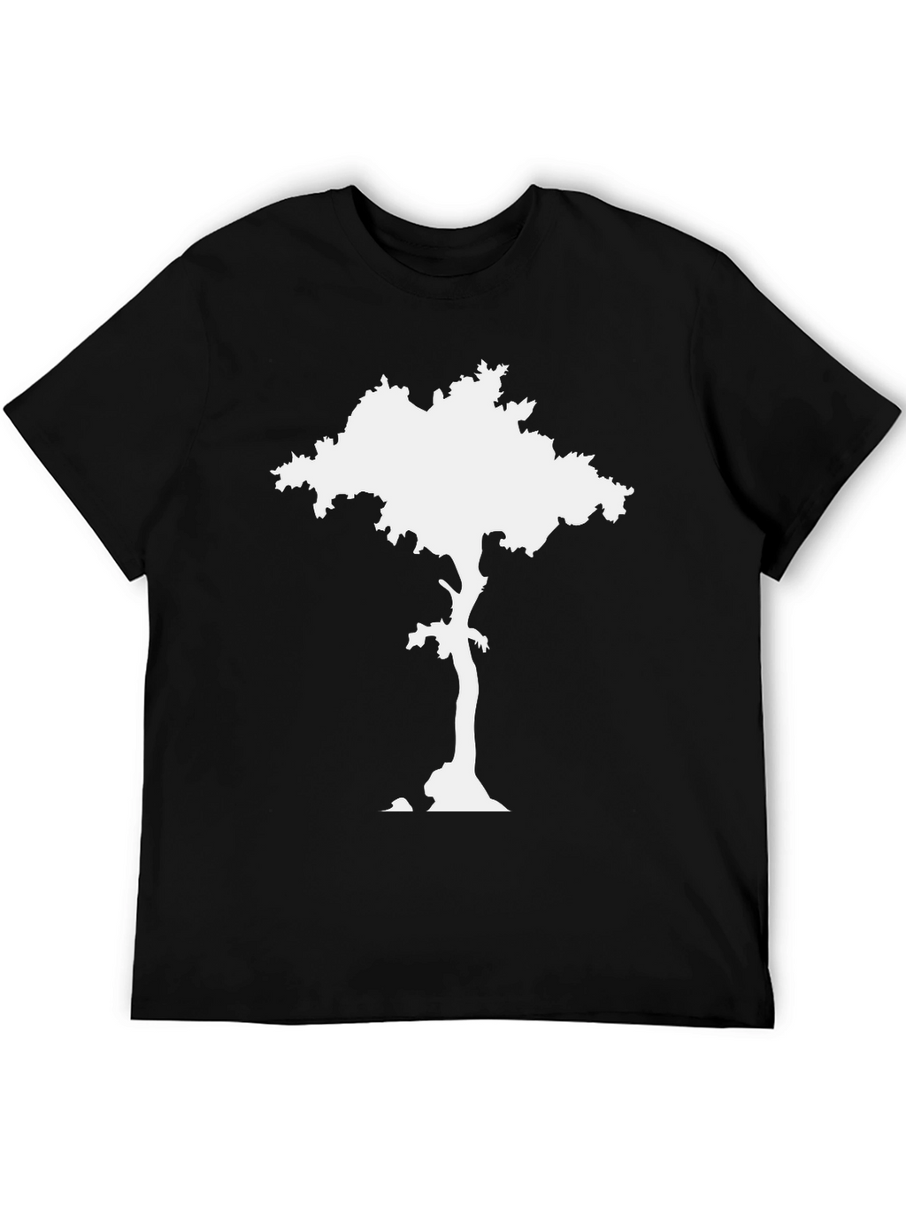 Nature Silhouette Tee: Tree Design Black Shirt