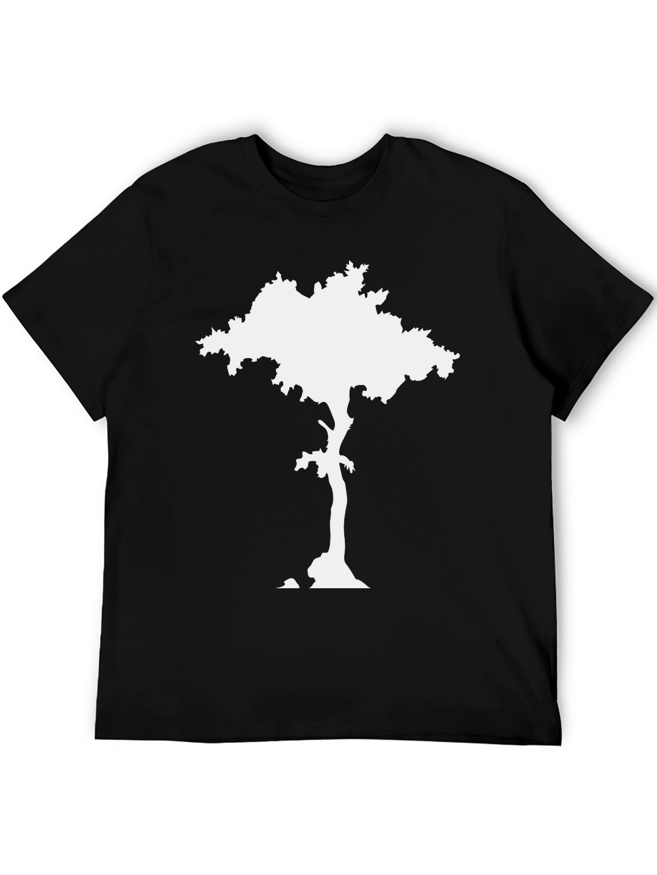 Nature Silhouette Tee: Tree Design Black Shirt