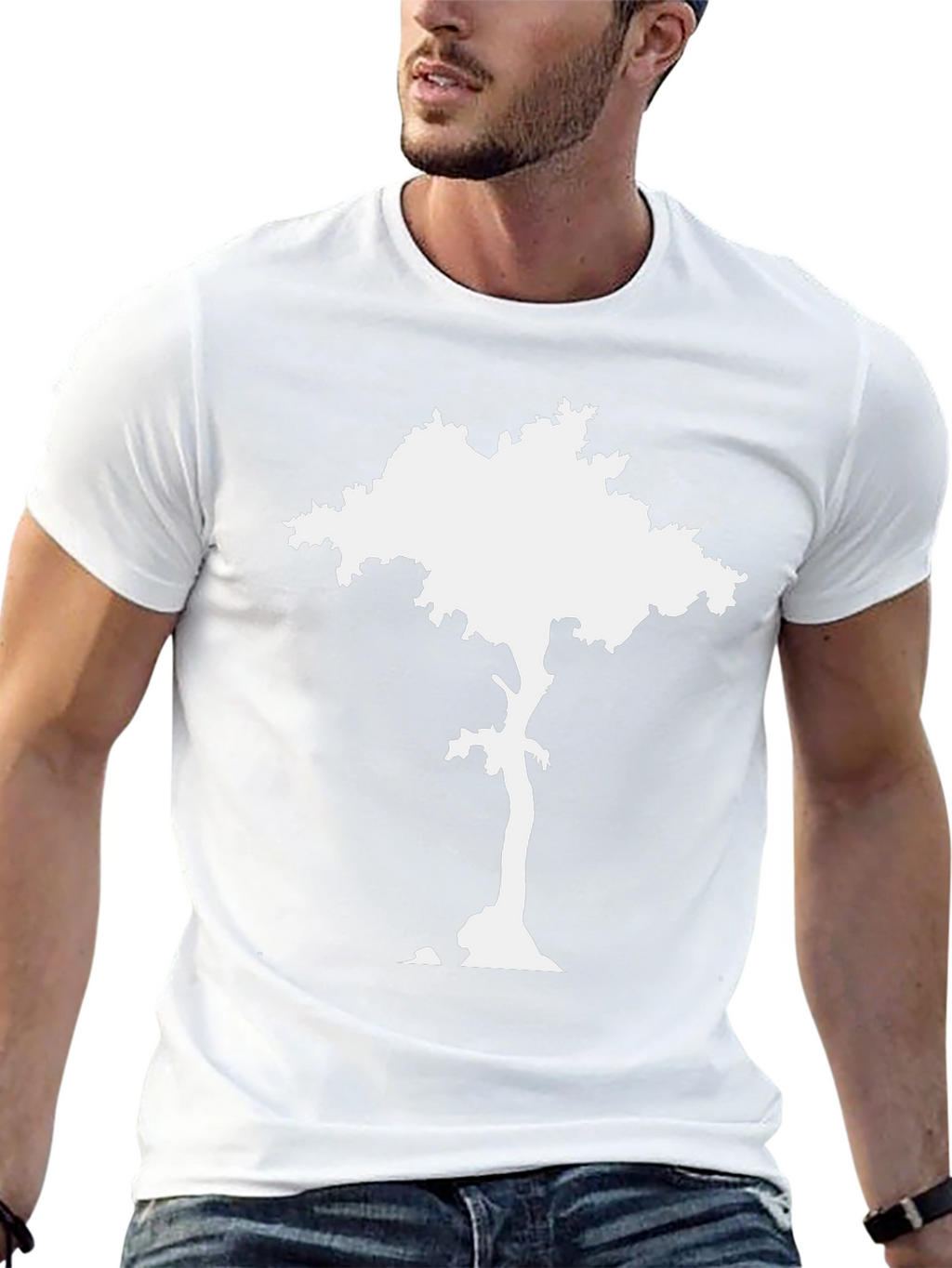 Nature Silhouette Tee: Tree Design Black Shirt