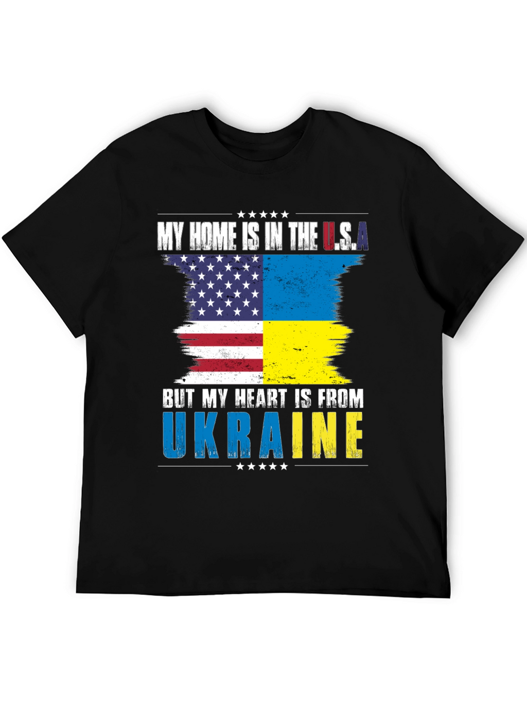 USA Ukraine Flag Heart T-Shirt