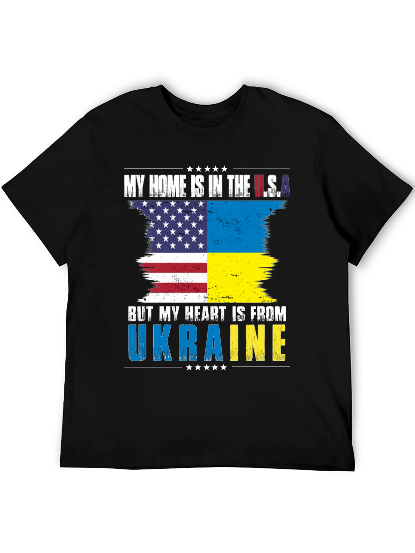 USA Ukraine Flag Heart T-Shirt