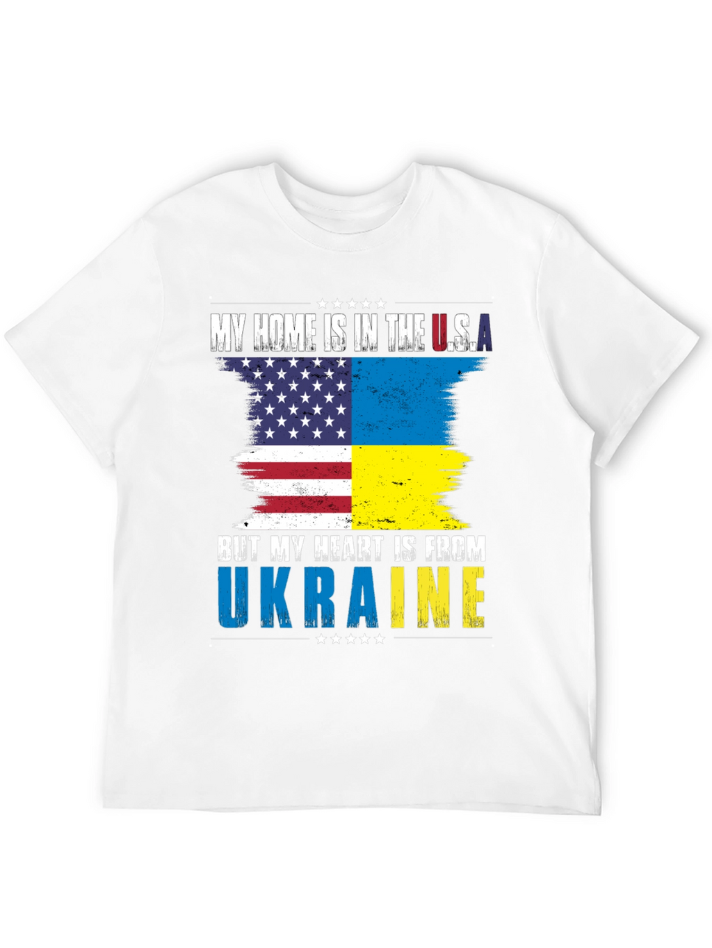 USA Ukraine Flag Heart T-Shirt