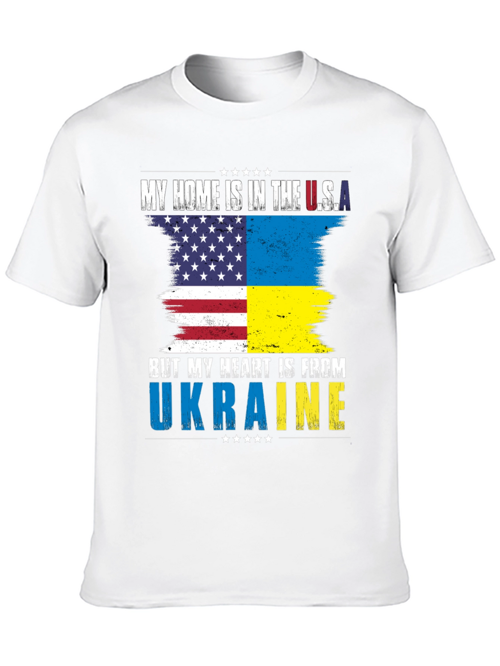 USA Ukraine Flag Heart T-Shirt