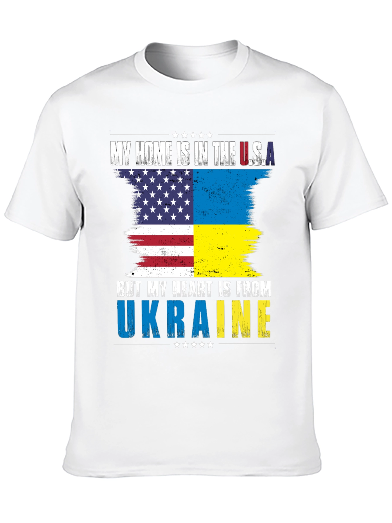 USA Ukraine Flag Heart T-Shirt