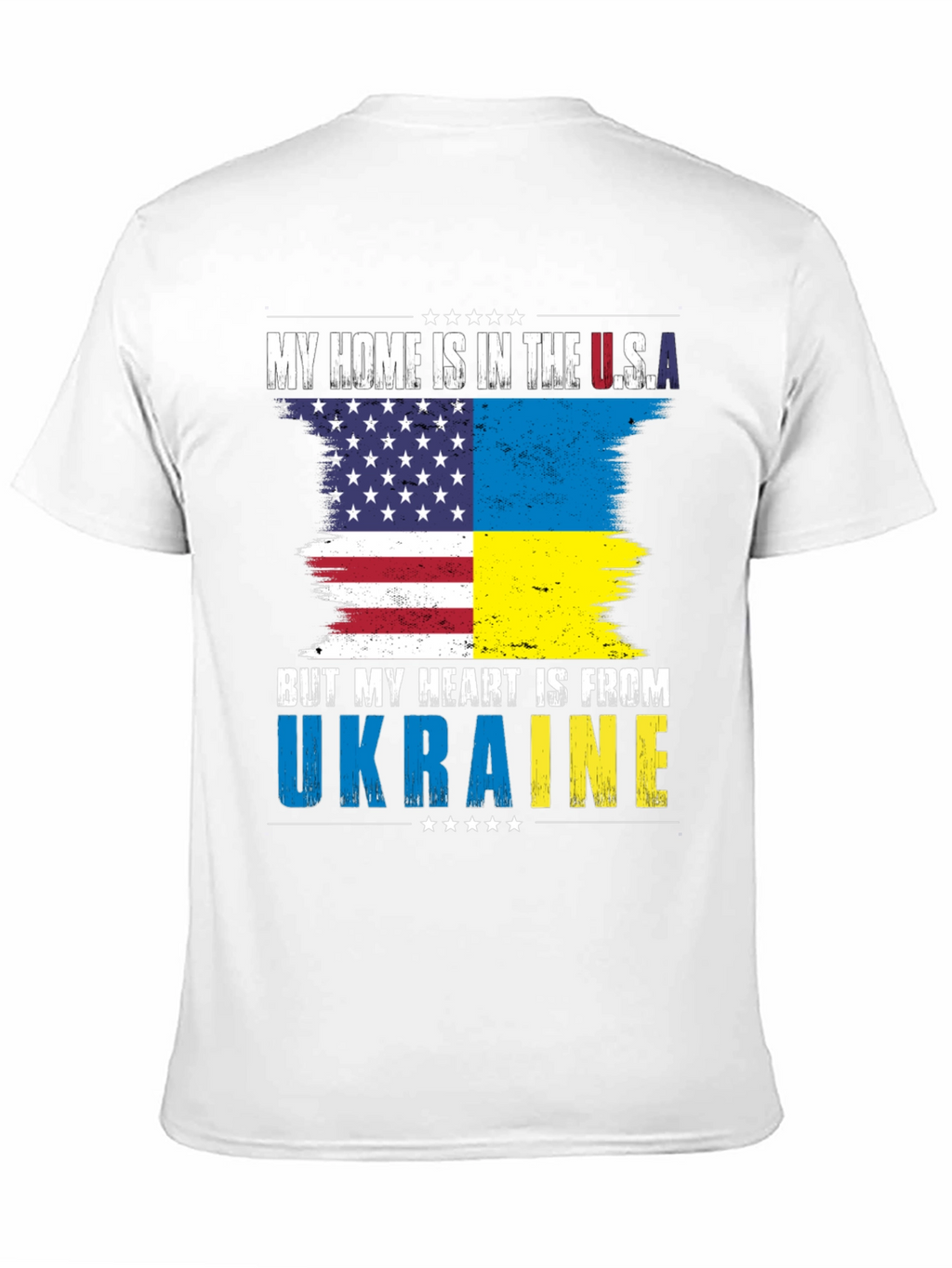 USA Ukraine Flag Heart T-Shirt