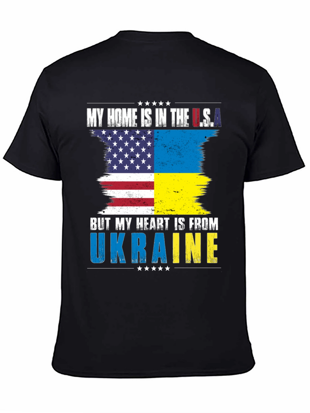 USA Ukraine Flag Heart T-Shirt