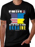 USA Ukraine Flag Heart T-Shirt