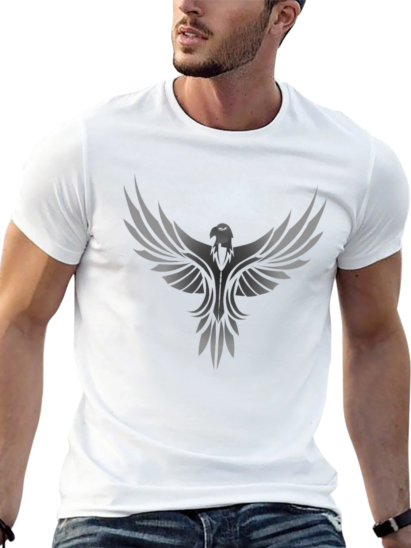 Phoenix Graphic Print Mens Black T-Shirt