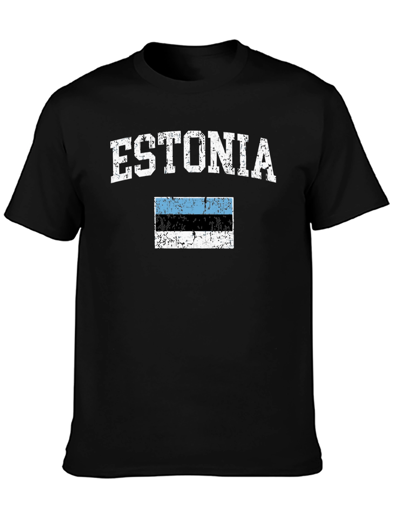 Estonia Flag T-Shirt - Distressed Vintage Style