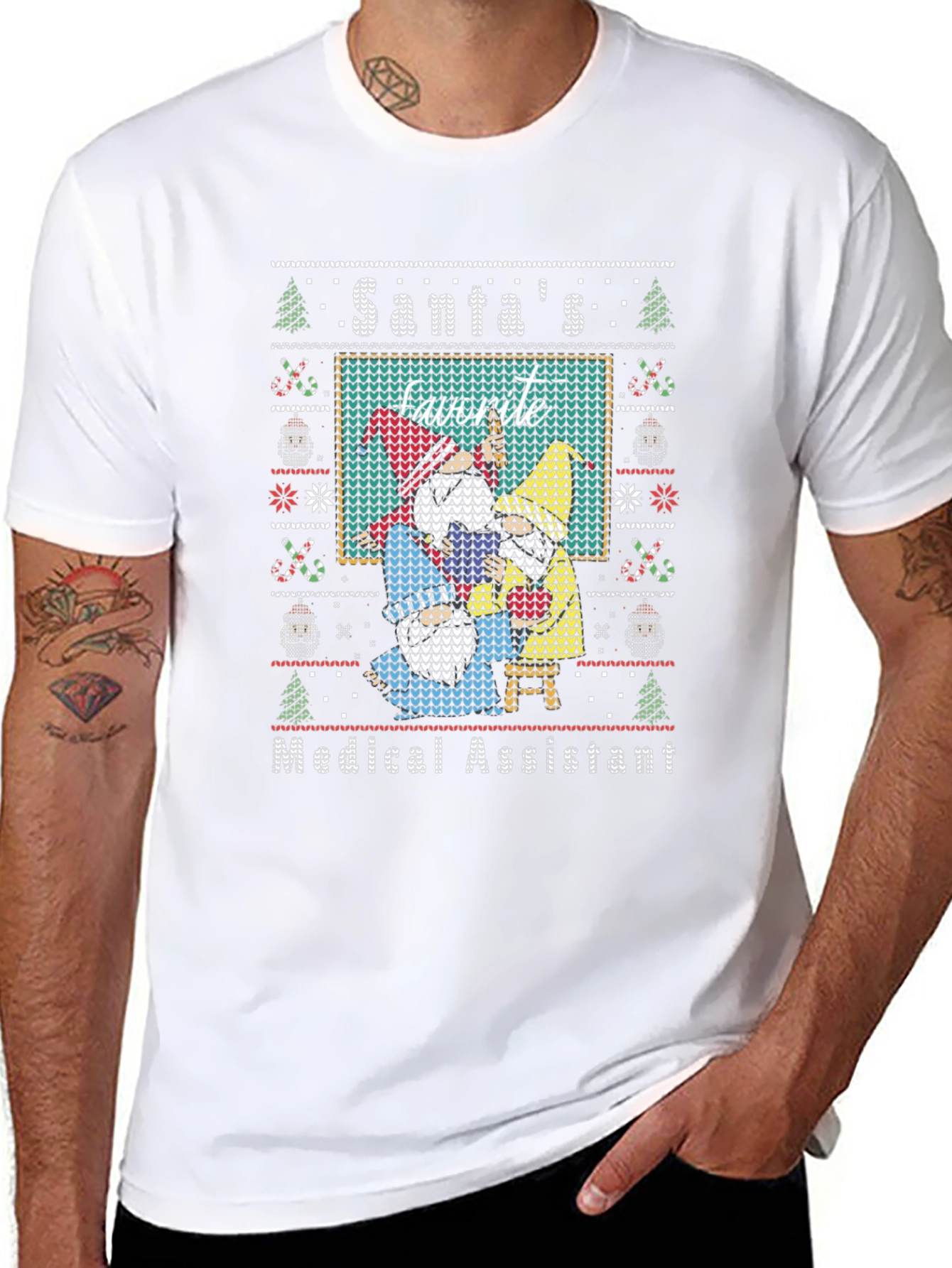 Santas Favorite Medical Assistant Ugly Christmas T-Shirt