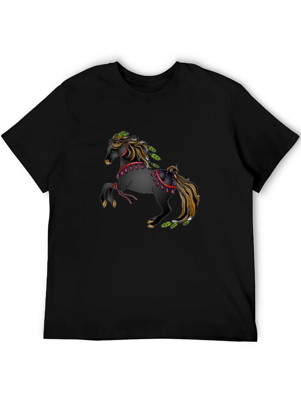 Equine Art Tee: Black T-Shirt with Horse Design