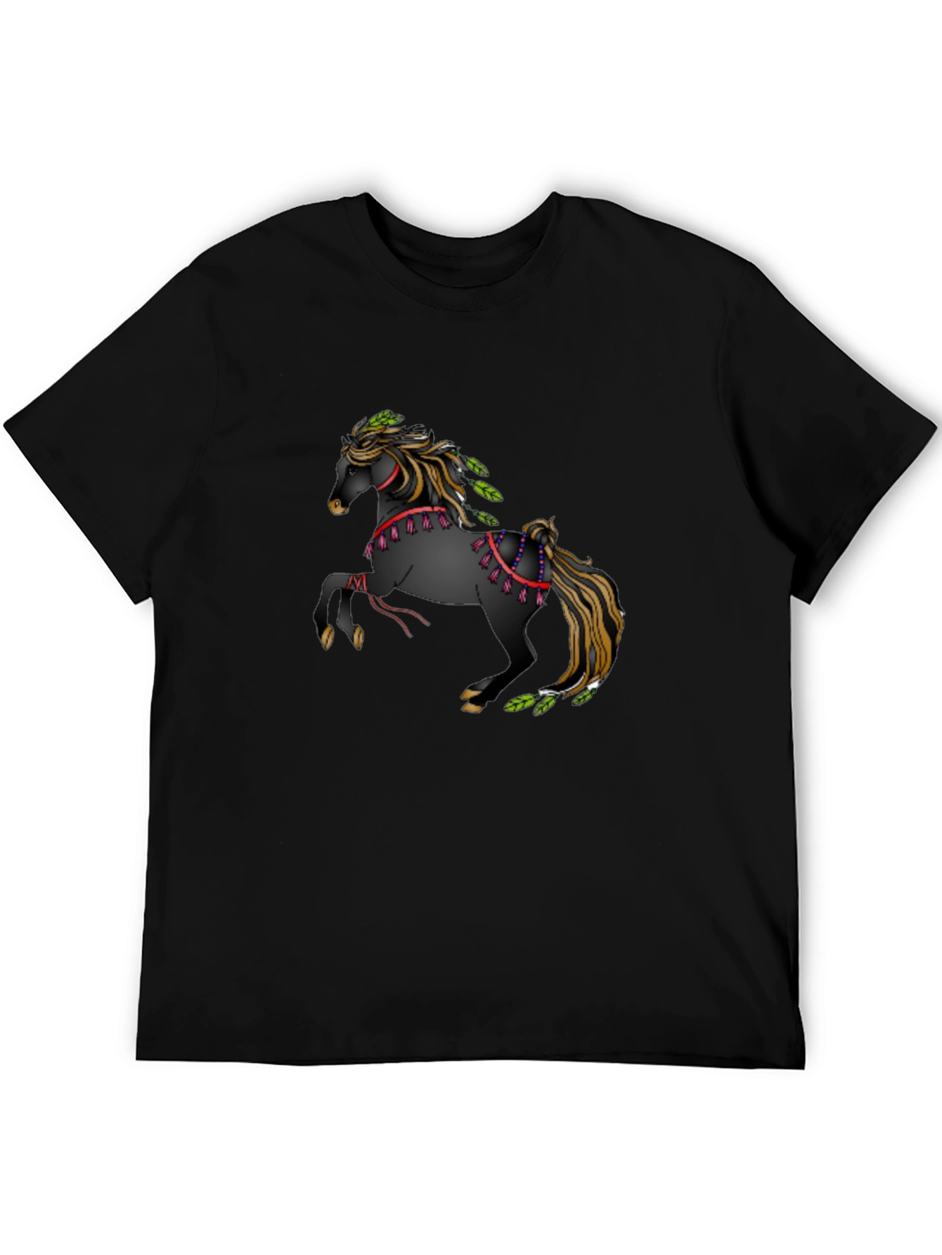 Equine Art Tee: Black T-Shirt with Horse Design