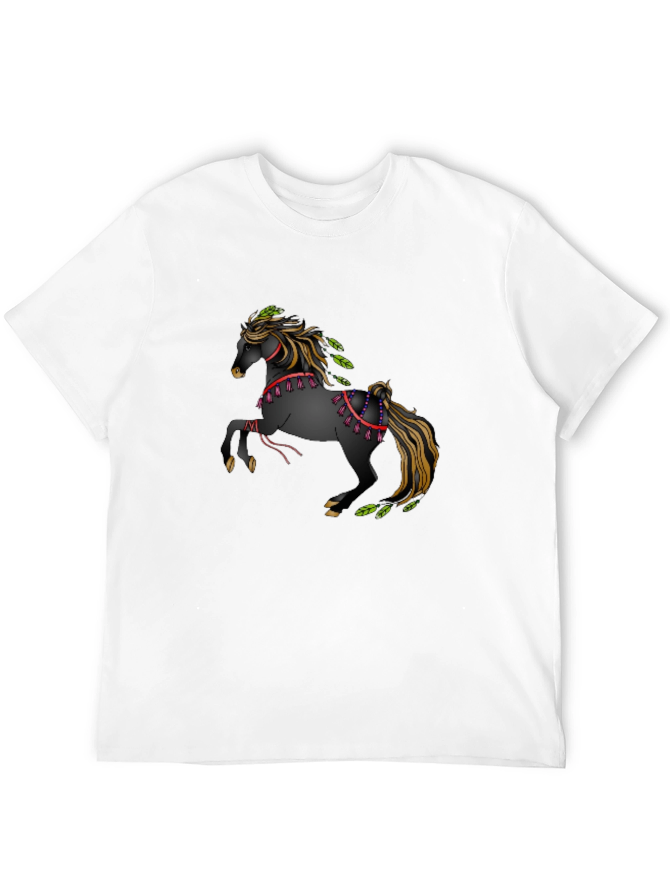 Equine Art Tee: Black T-Shirt with Horse Design