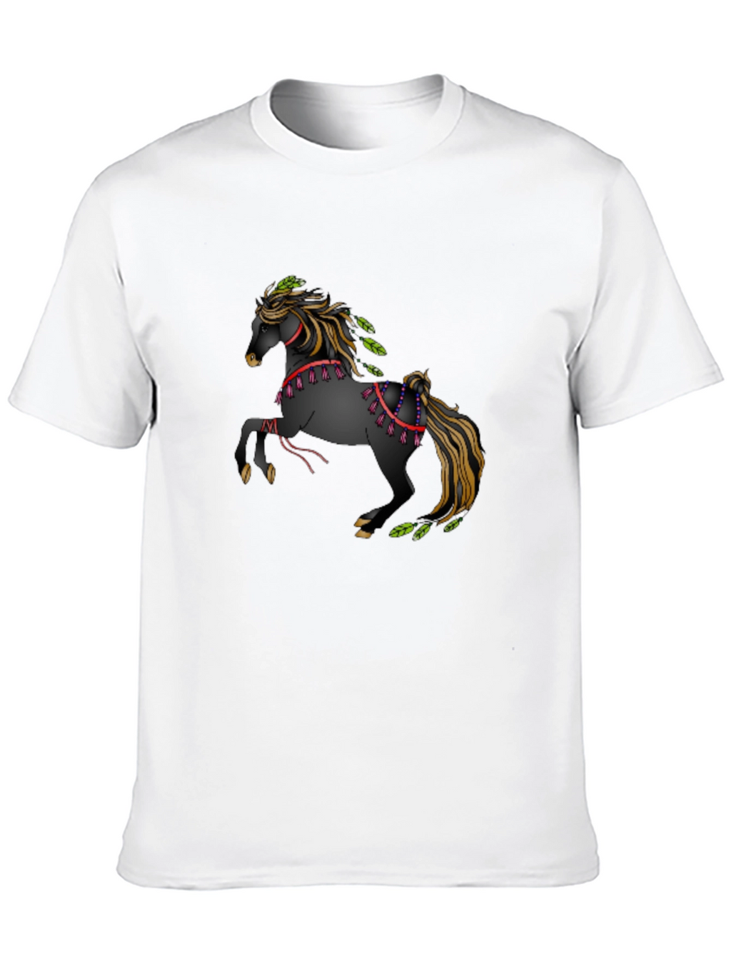 Equine Art Tee: Black T-Shirt with Horse Design