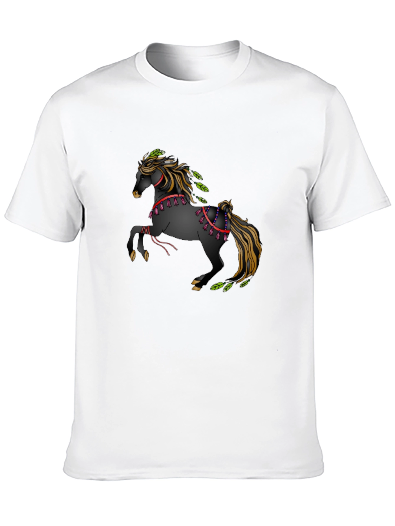 Equine Art Tee: Black T-Shirt with Horse Design