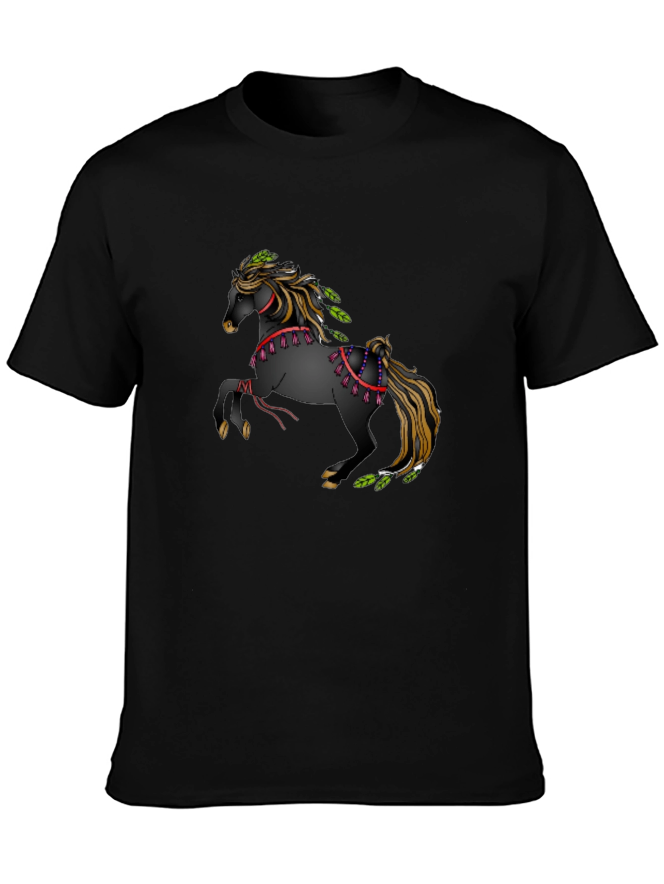 Equine Art Tee: Black T-Shirt with Horse Design