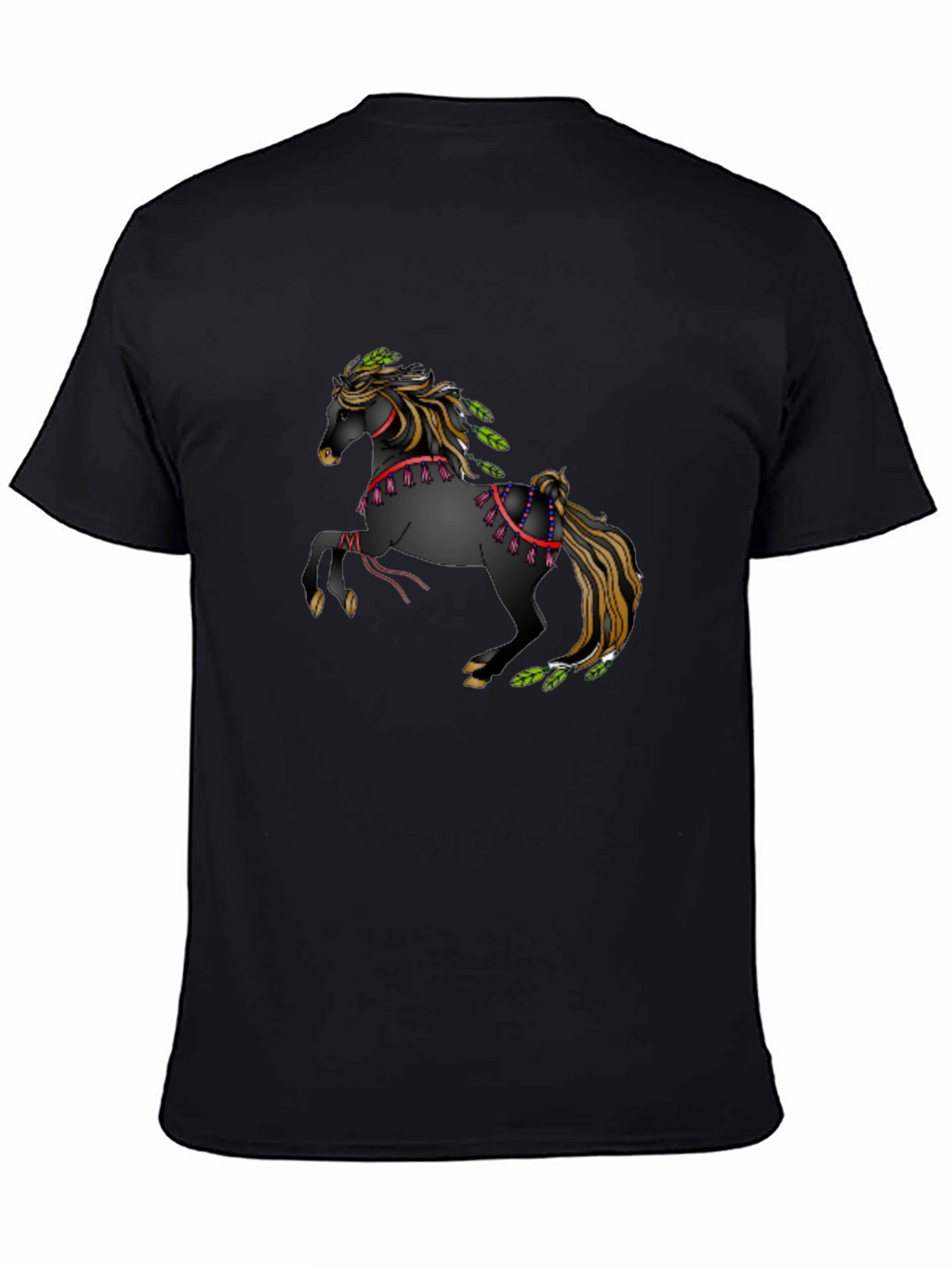Equine Art Tee: Black T-Shirt with Horse Design