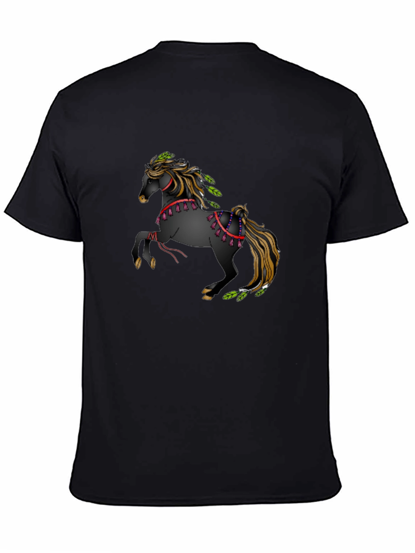 Equine Art Tee: Black T-Shirt with Horse Design