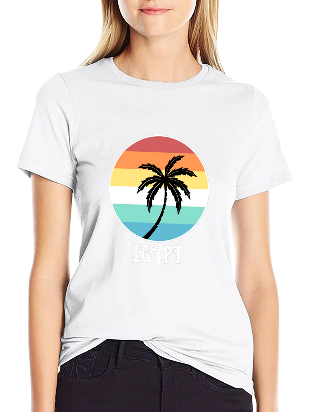 Egypt Palm Tree Sunset Graphic Tee