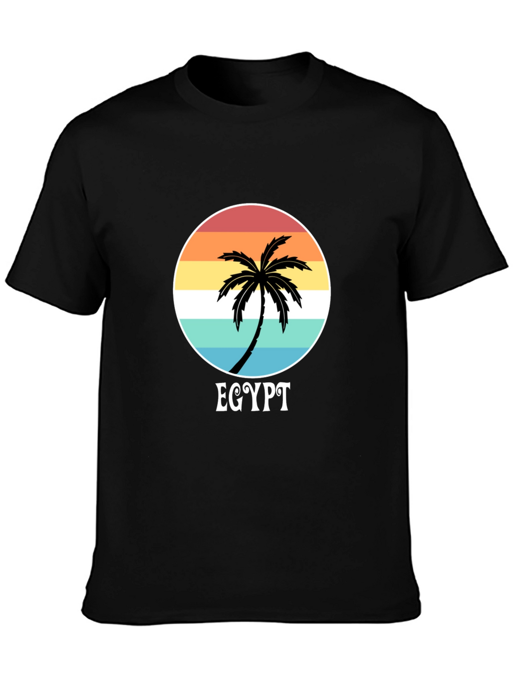 Egypt Palm Tree Sunset Graphic Tee