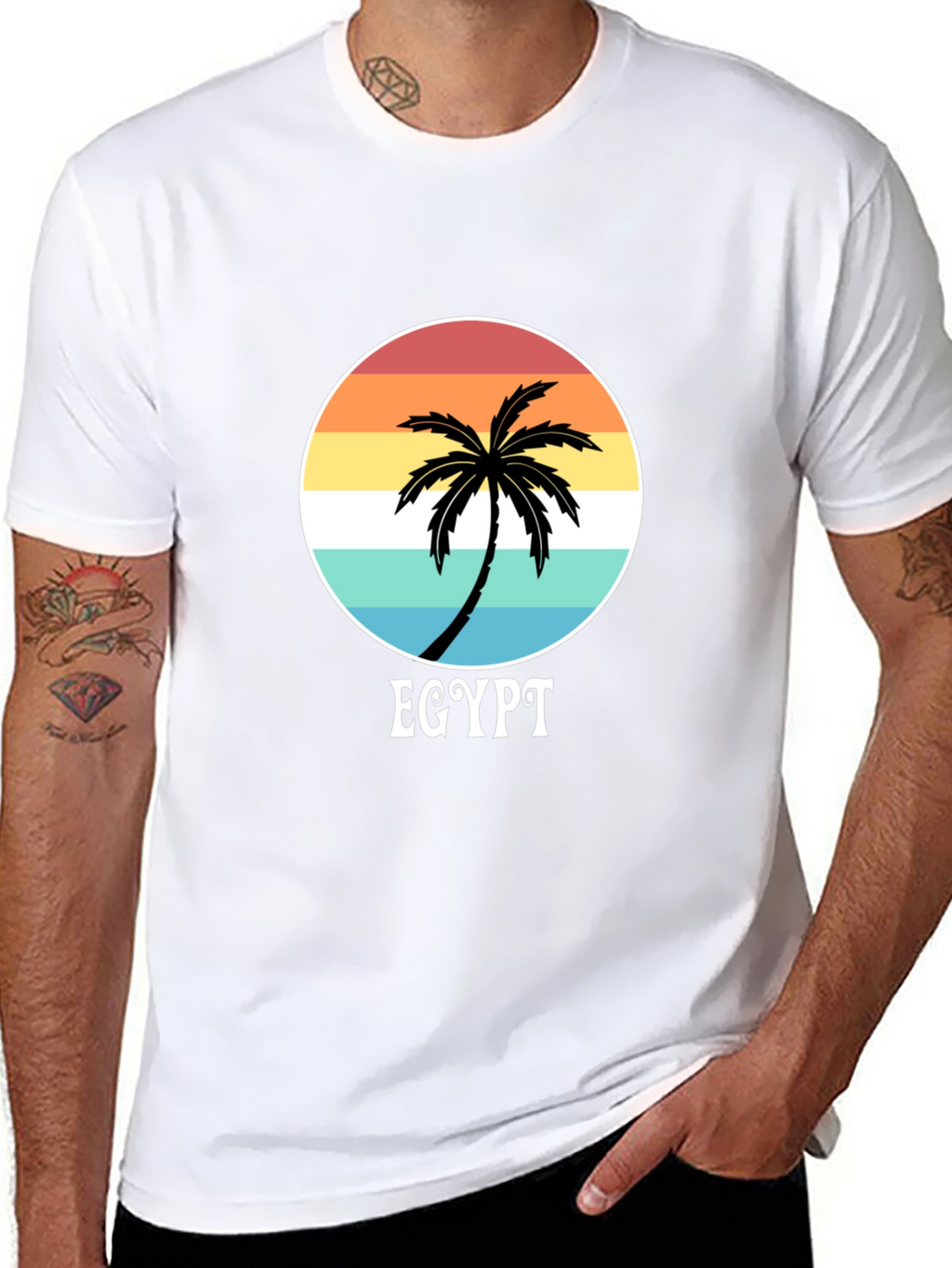 Egypt Palm Tree Sunset Graphic Tee