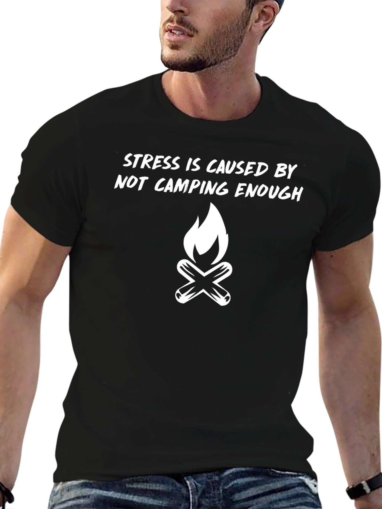 Stress Camping Graphic Tee - Outdoor Adventure