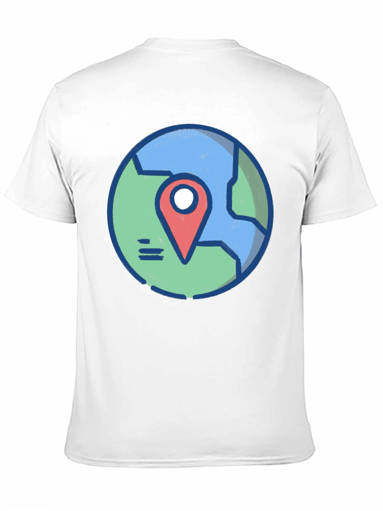 Globe and Location Pointer Black T-Shirt