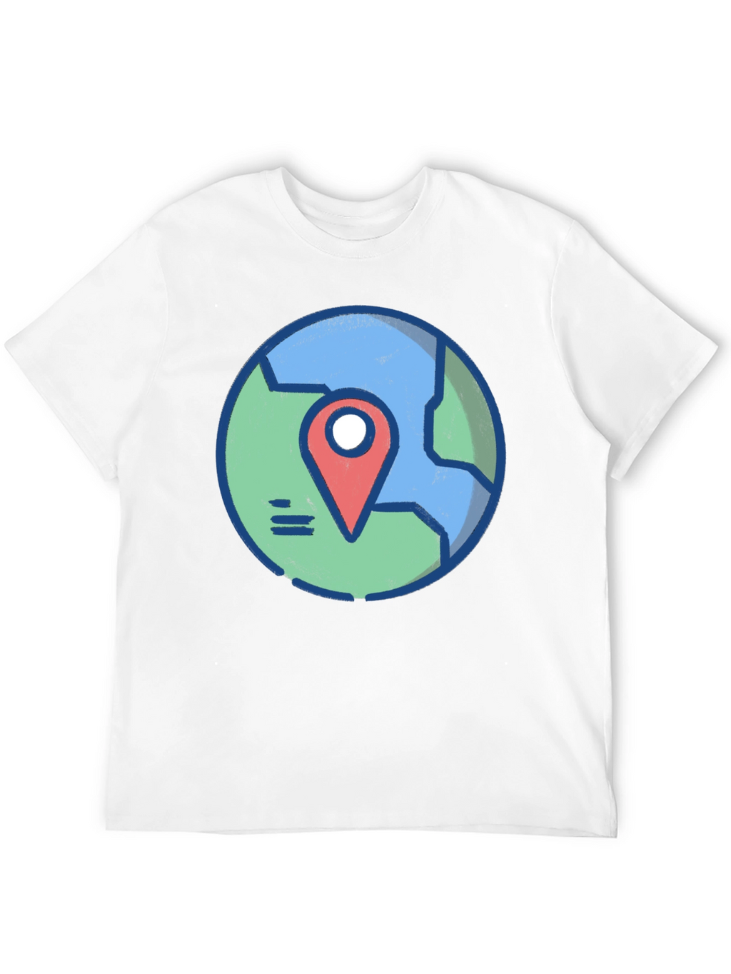 Globe and Location Pointer Black T-Shirt