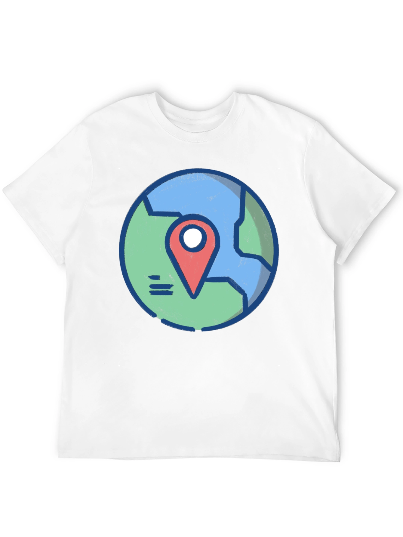 Globe and Location Pointer Black T-Shirt