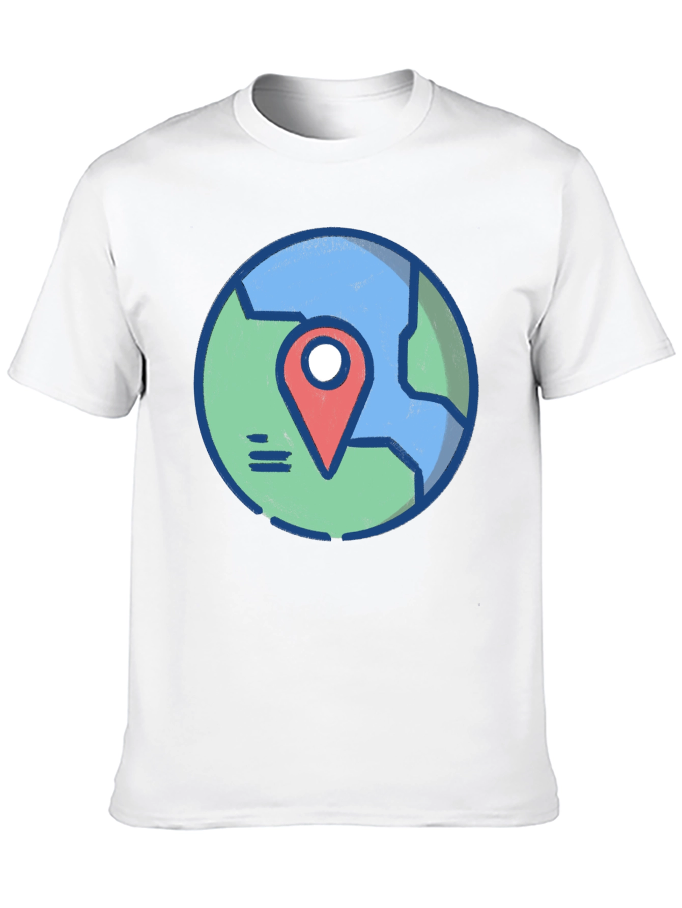 Globe and Location Pointer Black T-Shirt
