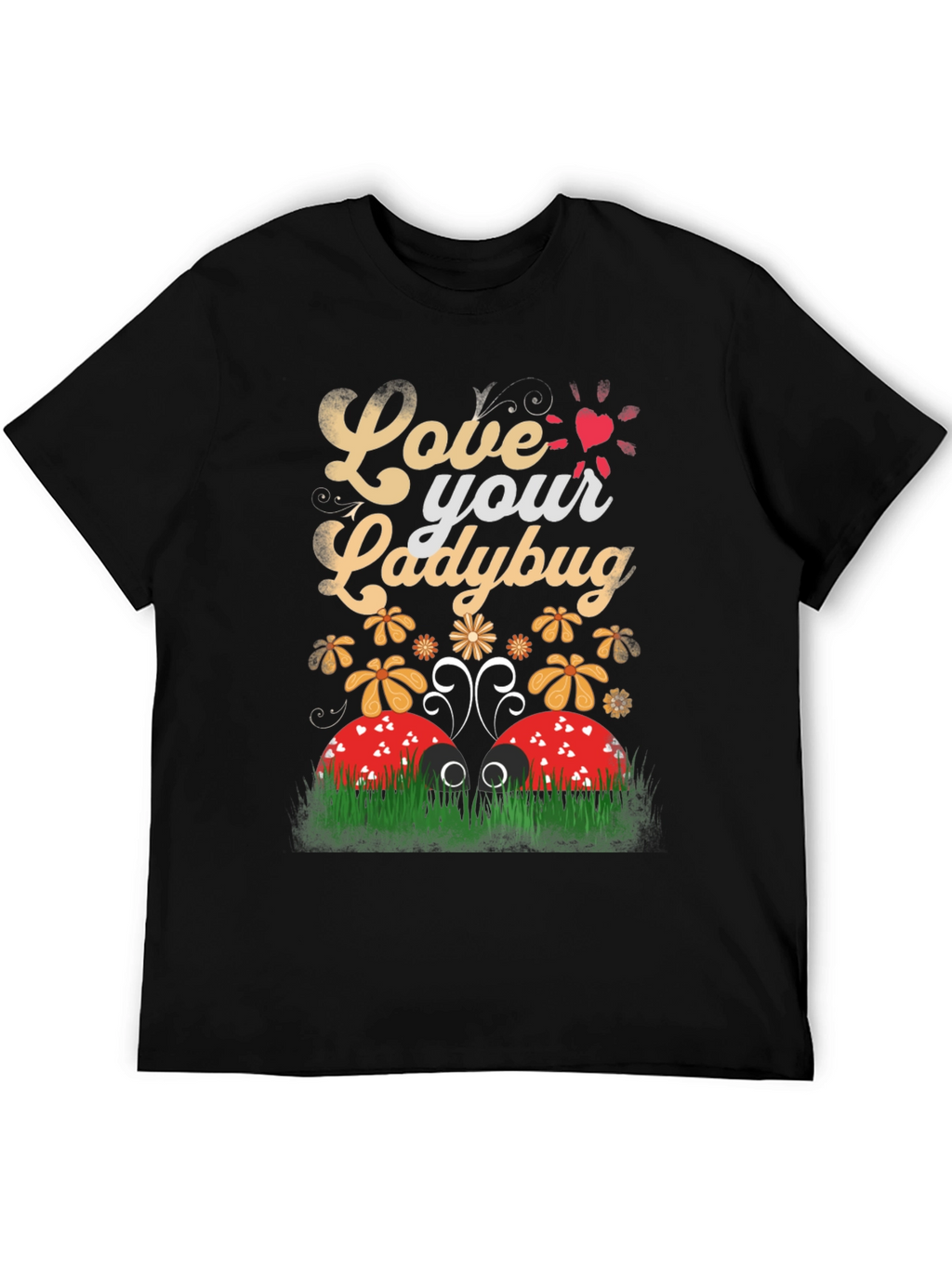 Love Your Ladybug Graphic Tee - Unisex Black T-Shirt