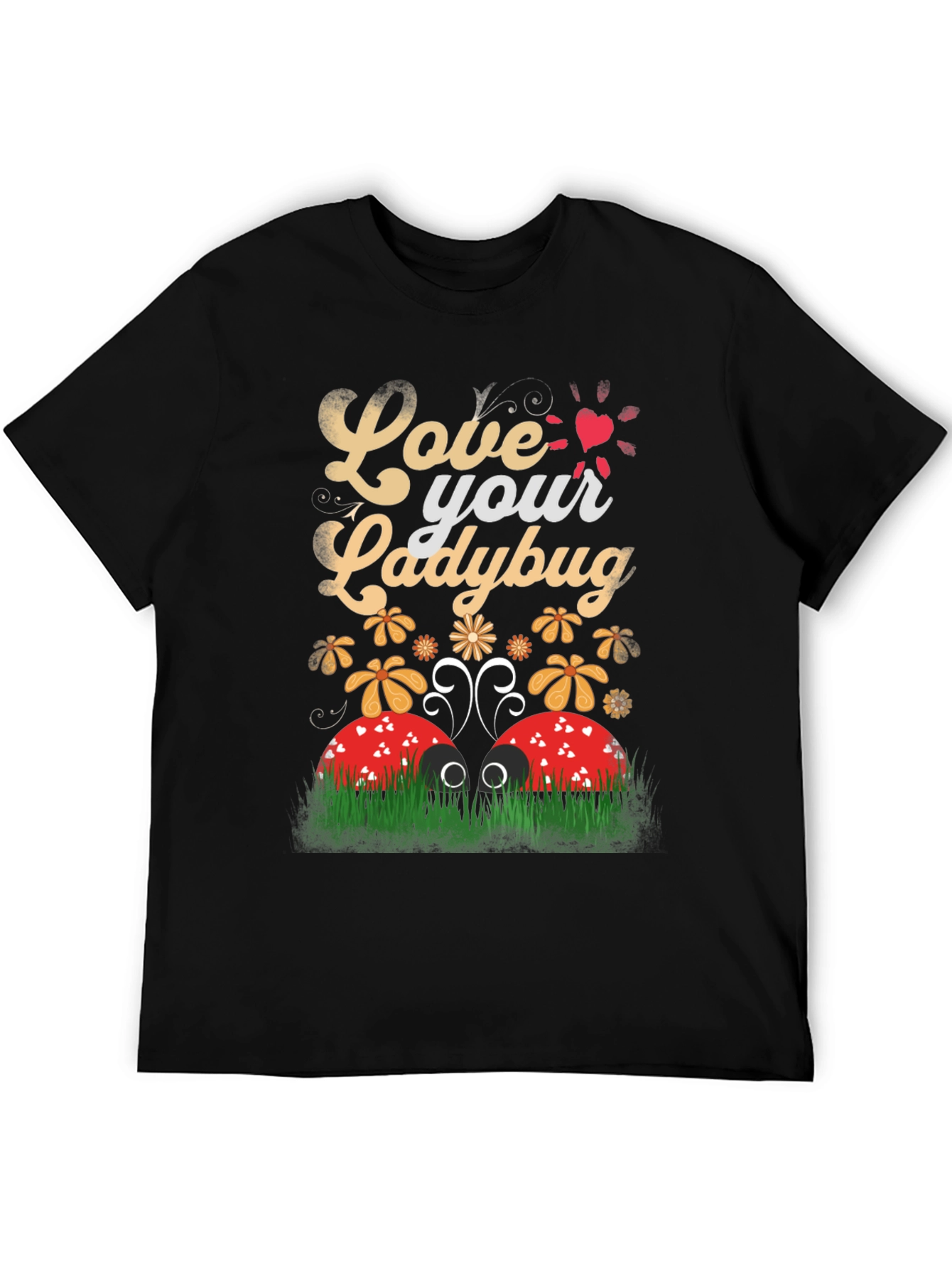 Love Your Ladybug Graphic Tee - Unisex Black T-Shirt