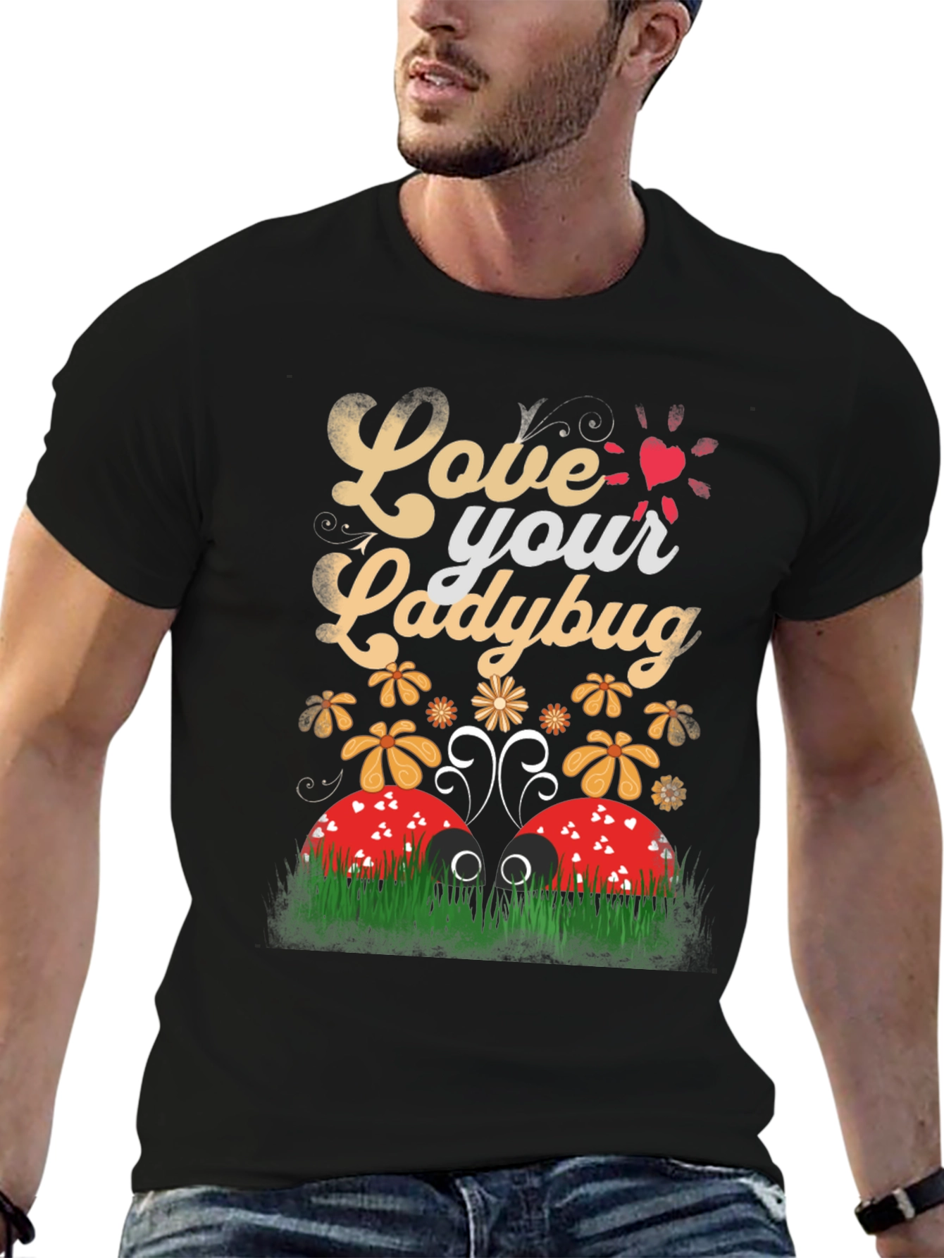 Love Your Ladybug Graphic Tee - Unisex Black T-Shirt
