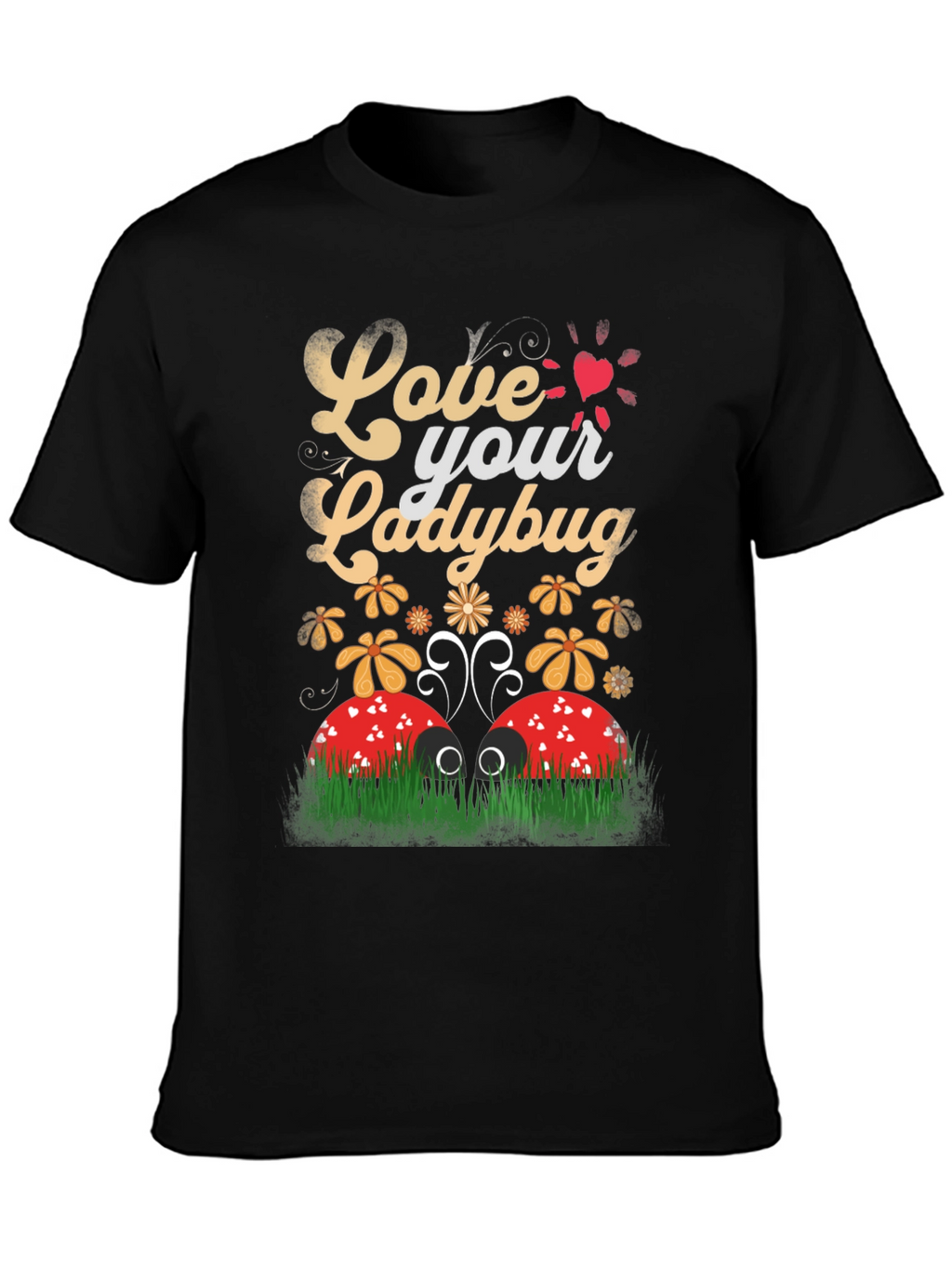 Love Your Ladybug Graphic Tee - Unisex Black T-Shirt