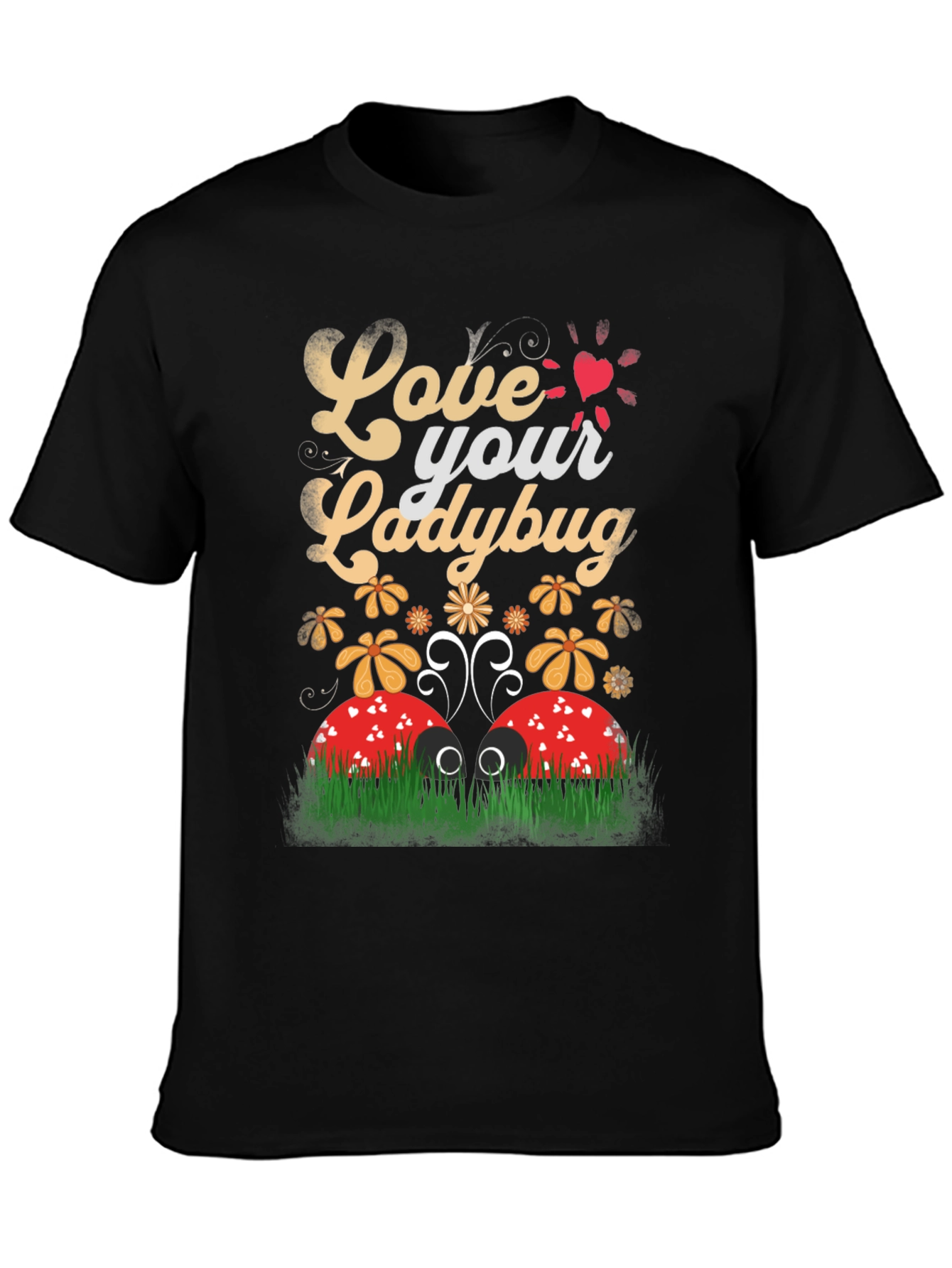 Love Your Ladybug Graphic Tee - Unisex Black T-Shirt