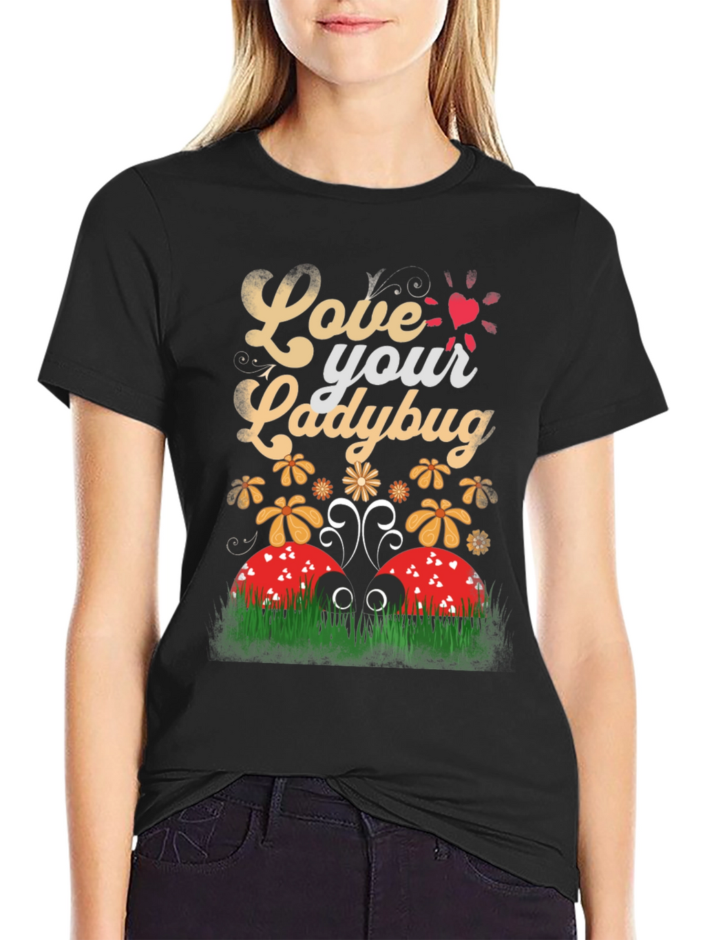 Love Your Ladybug Graphic Tee - Unisex Black T-Shirt