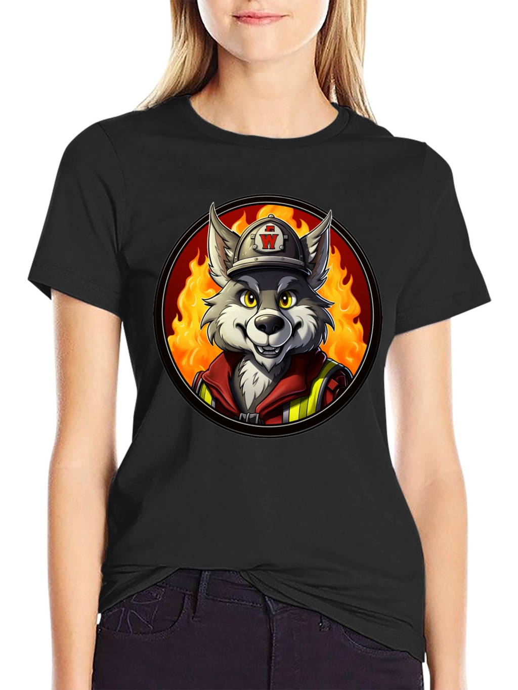 Wolf Firefighter Graphic Tee