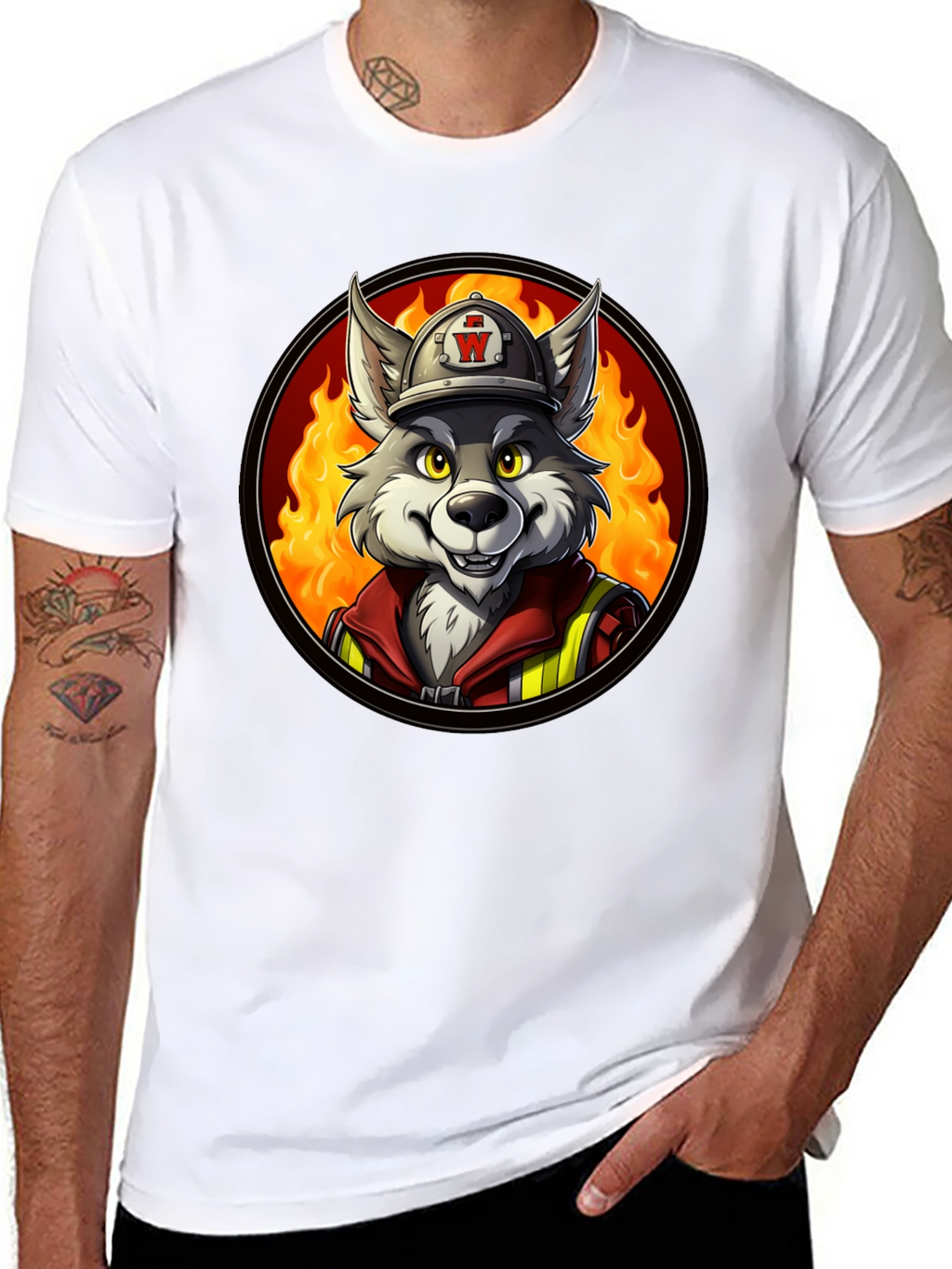 Wolf Firefighter Graphic Tee