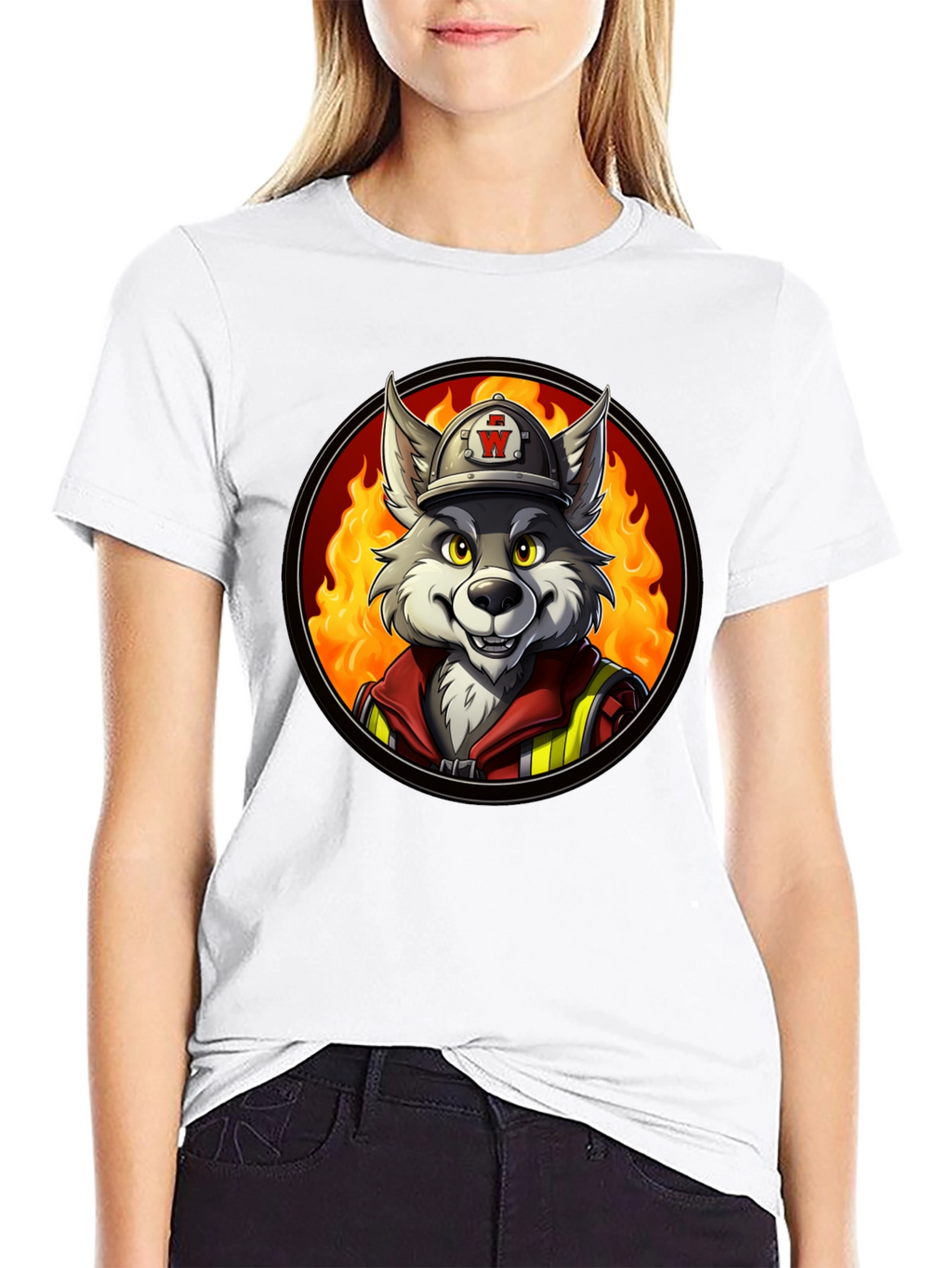 Wolf Firefighter Graphic Tee