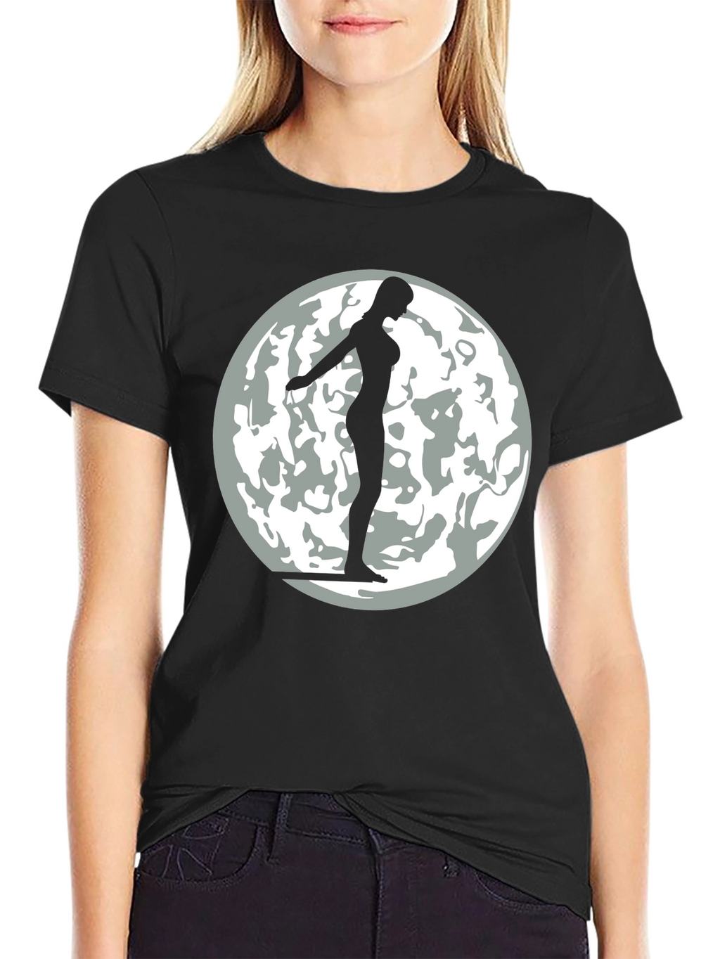Silhouette Moon T-Shirt - Black Graphic Tee