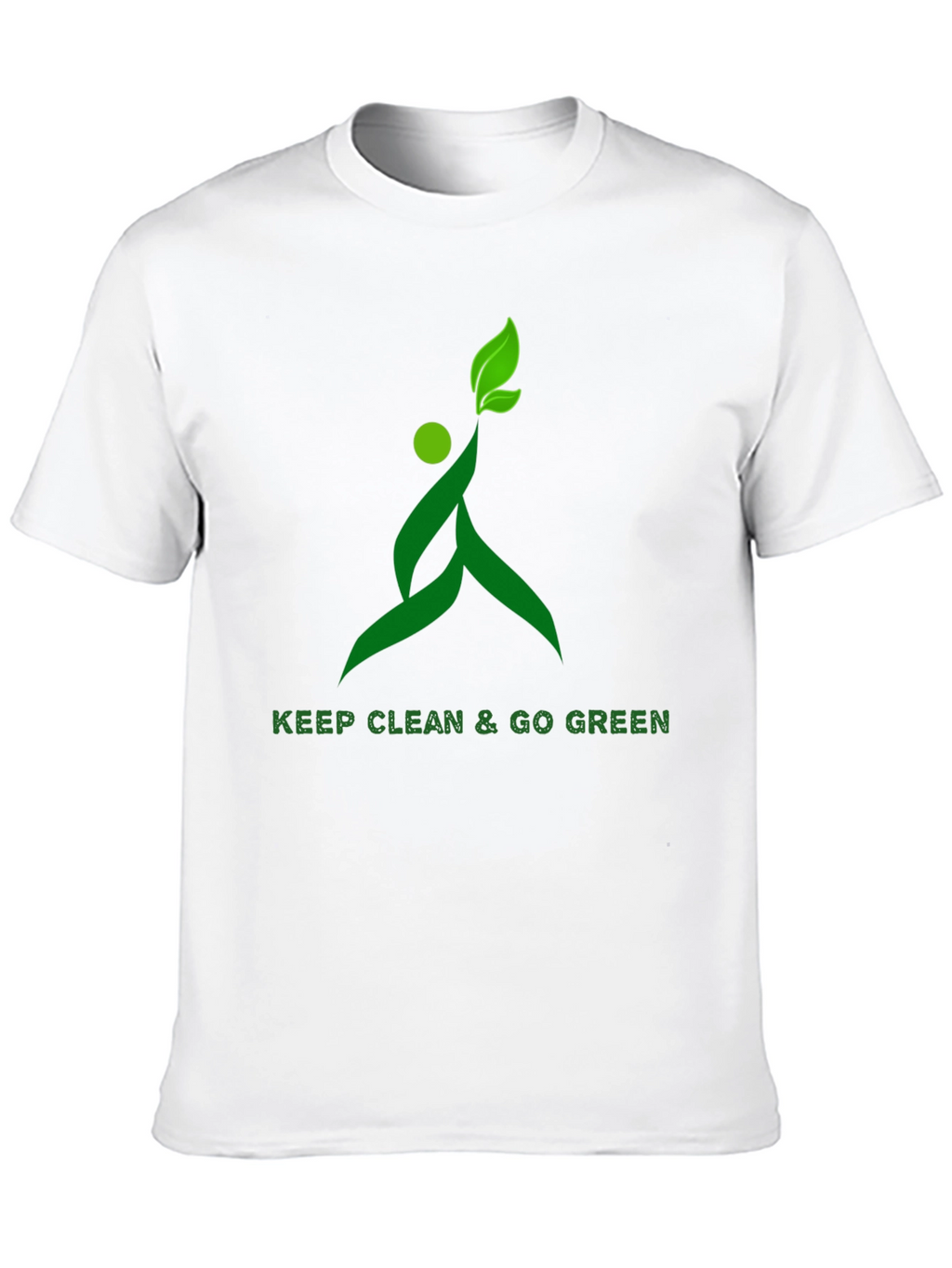 Eco-Friendly Black T-Shirt with Green Design