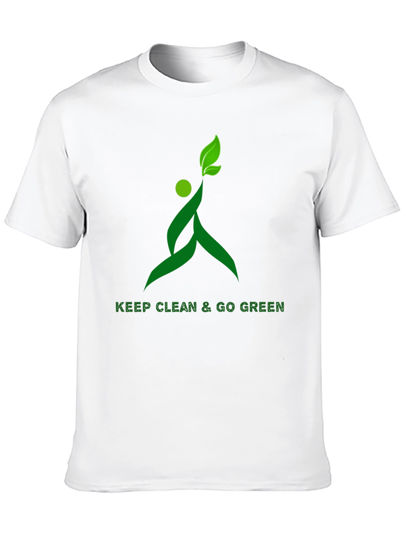 Eco-Friendly Black T-Shirt with Green Design