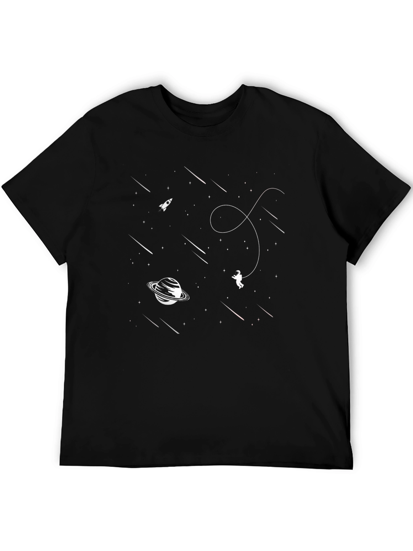 Space Explorer Graphic Tee - Black Cotton Blend