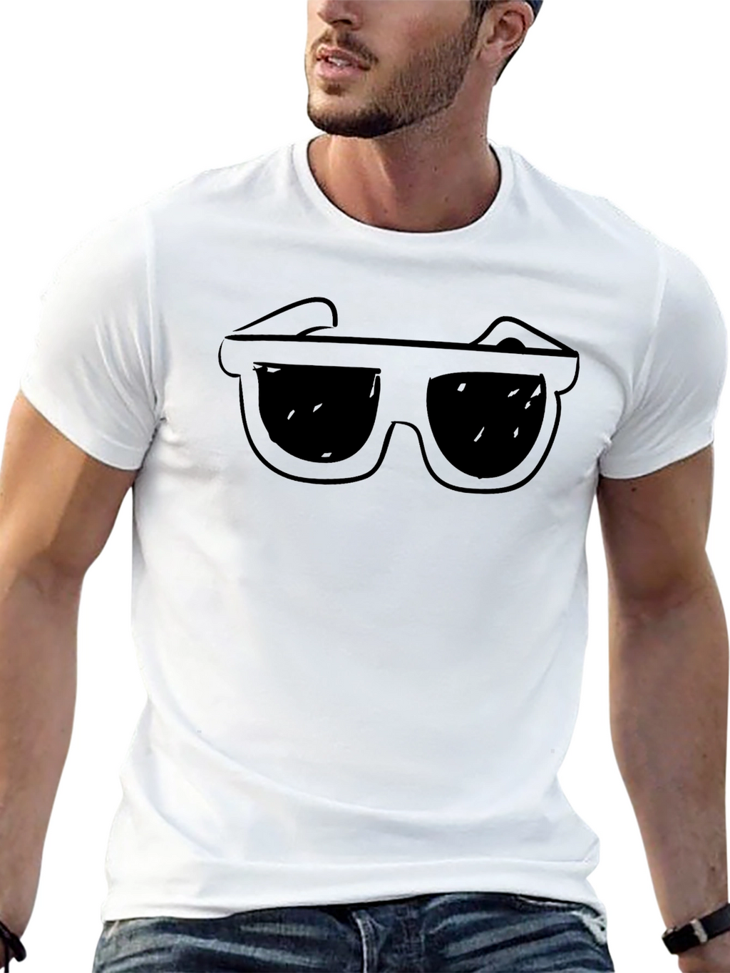 Cool Shades Graphic Tee - Black Cotton T-Shirt