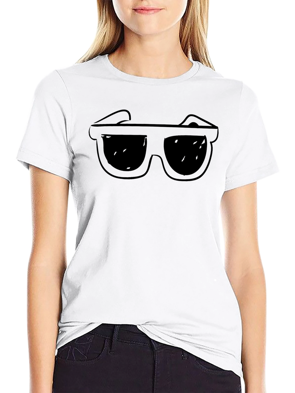 Cool Shades Graphic Tee - Black Cotton T-Shirt